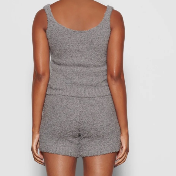 NWT SKIMS Cozy Knit Tank Top Smoke Grey Fuzzy Soft Loungewear - Picture 5 of 7
